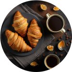 Croissant with coffe